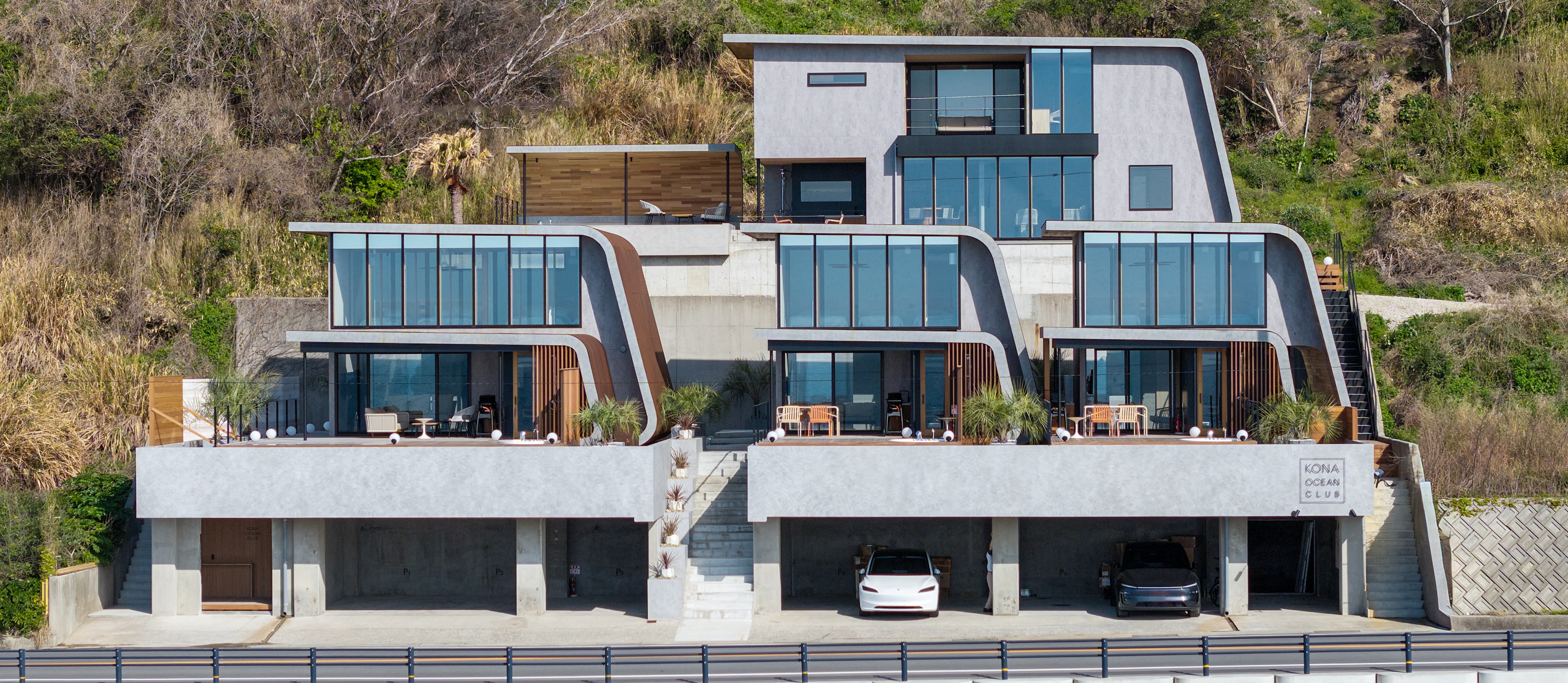 KONA OCEAN CLUB 駐車場ガイド（全景・各棟の駐車位置）